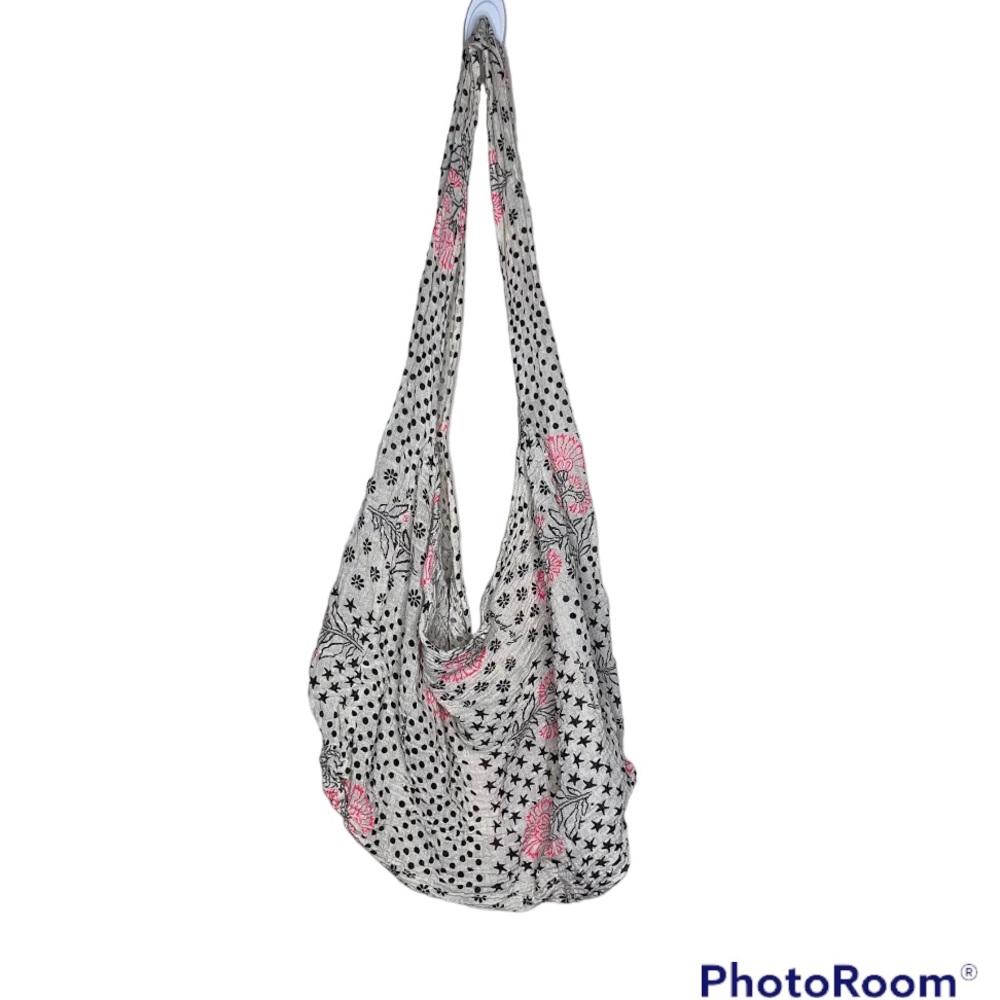 Free People Lightweight Cloth/Linen  Reusable Grocery Shopping Tote Bag Floral